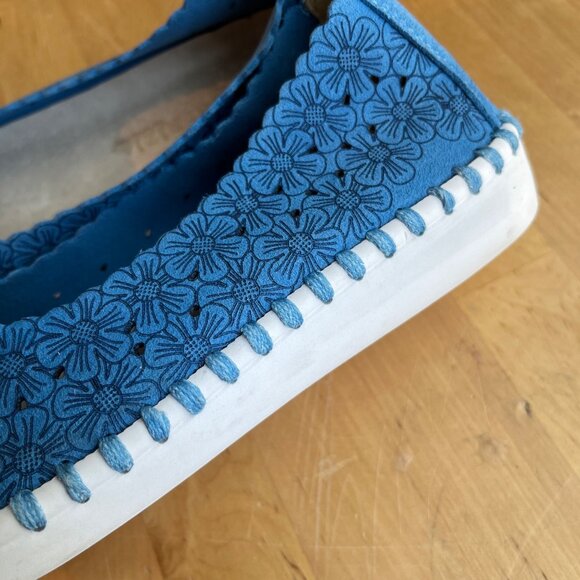 SIZE 6 36 Patrizia Spring Step Grazana Ballerina Slip-On Blue Laser Cut  Shoes - Picture 6 of 10